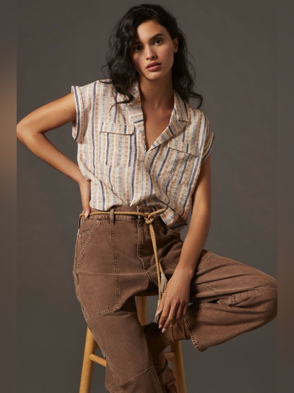 Anthropologie Cropped Utility Pullover